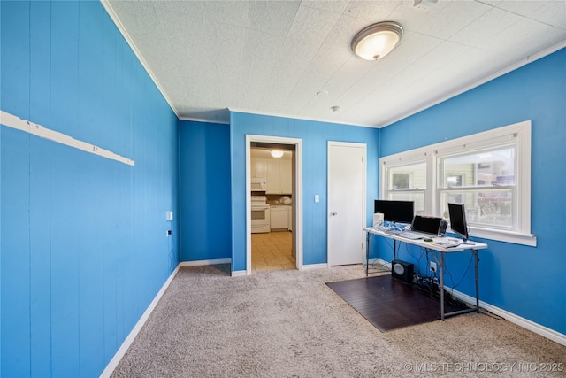 1448 S Darlington Ave, Tulsa, OK 74112 - carpeted office featuring crown molding and baseboards