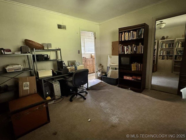 8348 E 7th St S, Tulsa, OK 74112 - carpeted office space featuring ornamental molding