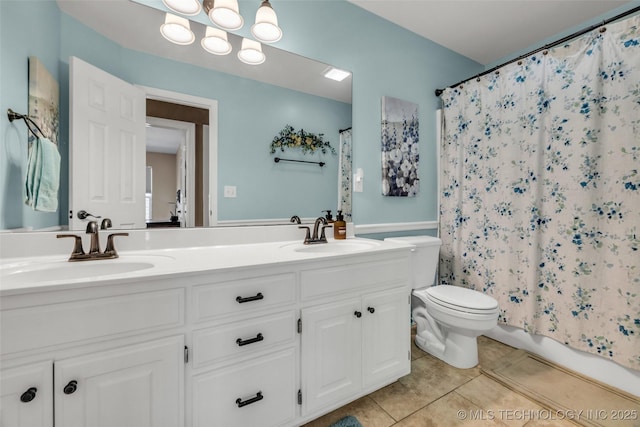 13804 E 90th St, Owasso, OK 74055 - bathroom with tile patterned floors and double vanity