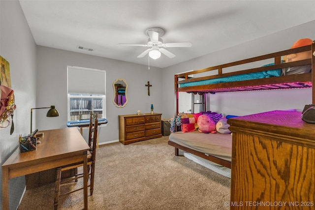 13804 E 90th St, Owasso, OK 74055 - carpeted bedroom featuring a ceiling fan and baseboards