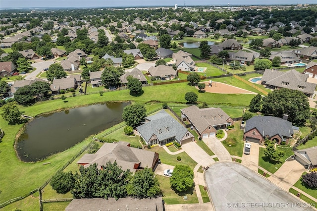 13804 E 90th St, Owasso, OK 74055 - aerial perspective of suburban area featuring a large body of water