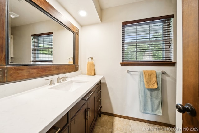 11783 S 252nd E Ave E, Broken Arrow, OK 74014 - bathroom featuring vanity and tile patterned flooring