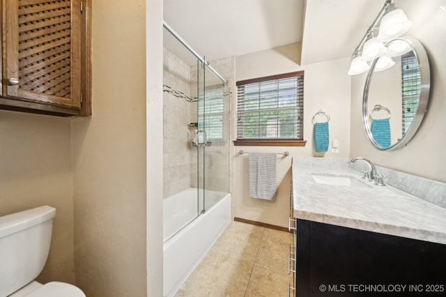 11783 S 252nd E Ave E, Broken Arrow, OK 74014 - bathroom featuring tile patterned flooring, vanity, and bath / shower combo with glass door