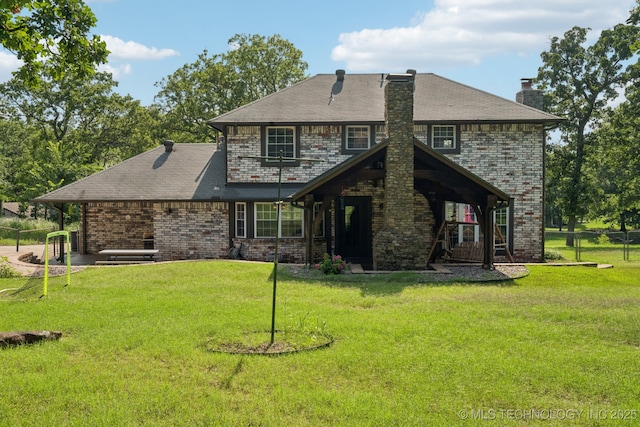 11783 S 252nd E Ave E, Broken Arrow, OK 74014 - view of front of home with a chimney and brick siding