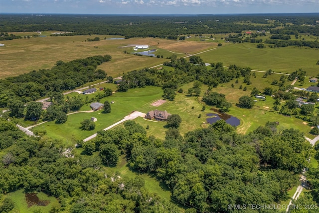 22322 E 121st St S, Broken Arrow, OK 74014 - aerial view of property and surrounding area with a large body of water and rural landscape