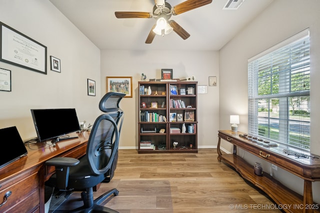 445 S Cypress Ave, Broken Arrow, OK 74012 - office space with light wood-type flooring and ceiling fan