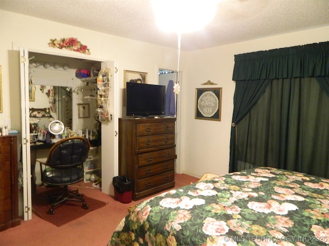 399987 W 3700th Rd, Ramona, OK 74061 - carpeted bedroom with a textured ceiling