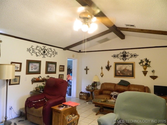 399987 W 3700th Rd, Ramona, OK 74061 - living room with light tile patterned flooring and a ceiling fan