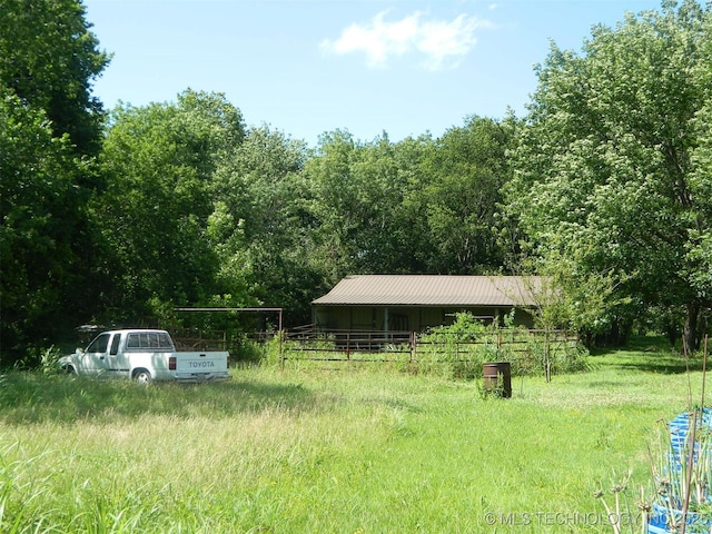 399987 W 3700th Rd, Ramona, OK 74061 - view of yard with a wooded view