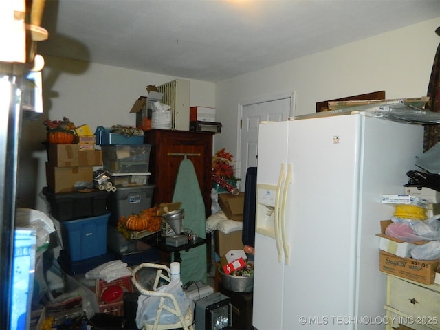 399987 W 3700th Rd, Ramona, OK 74061 - kitchen with white refrigerator with ice dispenser