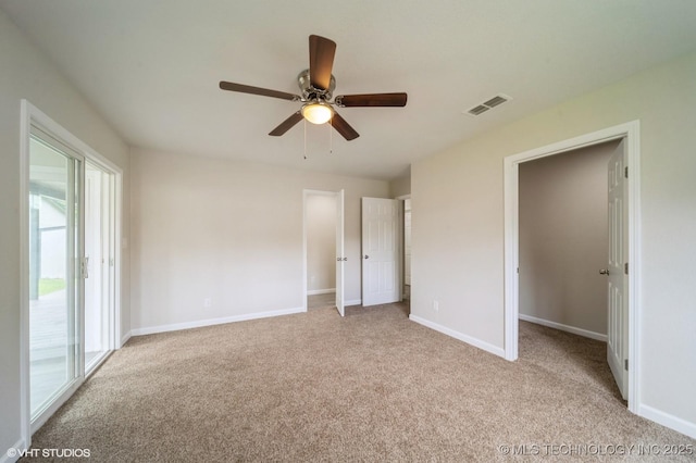 25530 S 608th Ct, Grove, OK 74344 - unfurnished bedroom featuring carpet, access to outside, and ceiling fan
