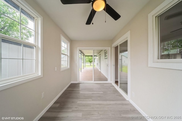 25530 S 608th Ct, Grove, OK 74344 - hallway with wood finished floors and baseboards