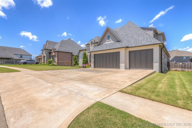 449 E 129th Pl, Jenks, OK 74037 - view of property exterior featuring driveway, an attached garage, a shingled roof, and a residential view