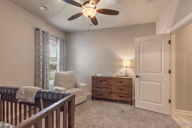449 E 129th Pl, Jenks, OK 74037 - bedroom with light carpet and ceiling fan