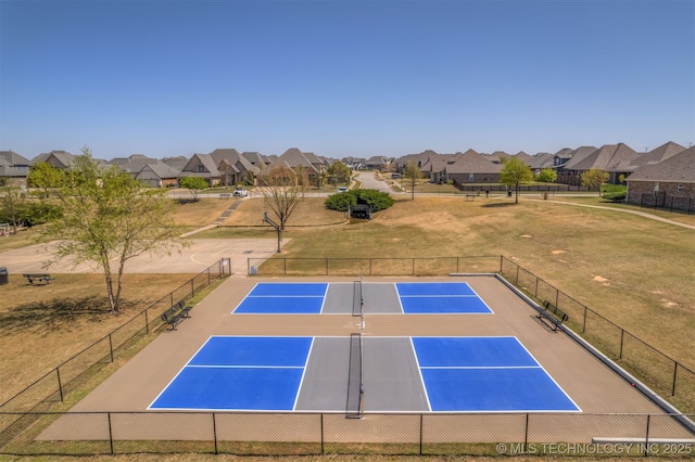 449 E 129th Pl, Jenks, OK 74037 - view of tennis court with a residential view and community basketball court