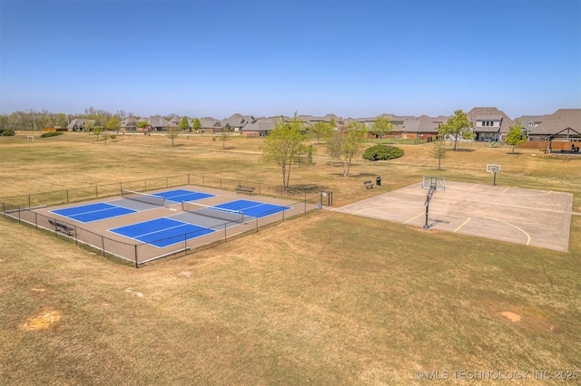 449 E 129th Pl, Jenks, OK 74037 - view of yard featuring a residential view, a tennis court, and community basketball court