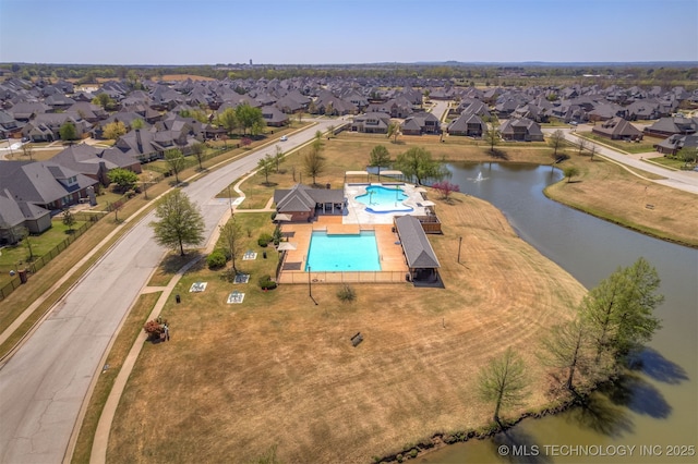 449 E 129th Pl, Jenks, OK 74037 - aerial view of residential area featuring a pool and a large body of water
