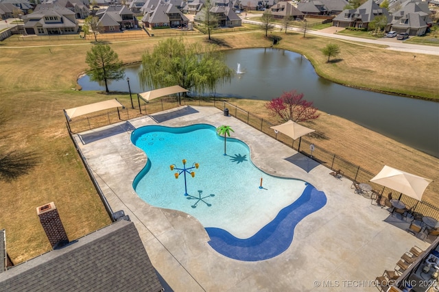 449 E 129th Pl, Jenks, OK 74037 - community pool with a water view, a patio area, and a residential view