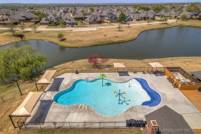 449 E 129th Pl, Jenks, OK 74037 - community pool featuring a water view, a patio, and a residential view