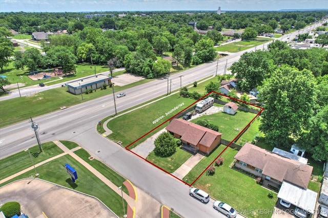 705 W Hartford Pl, Broken Arrow, OK 74012 - view of property location featuring property parcel outlined and a tree filled landscape
