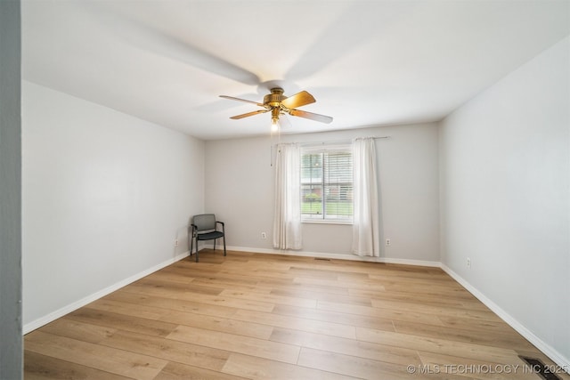 4262 E 24th Pl, Tulsa, OK 74114 - unfurnished room featuring a ceiling fan and light wood-style floors