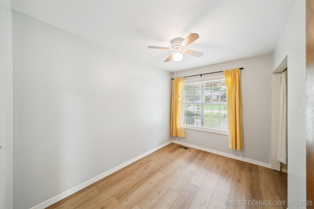 4262 E 24th Pl, Tulsa, OK 74114 - unfurnished room featuring light wood-style flooring and ceiling fan