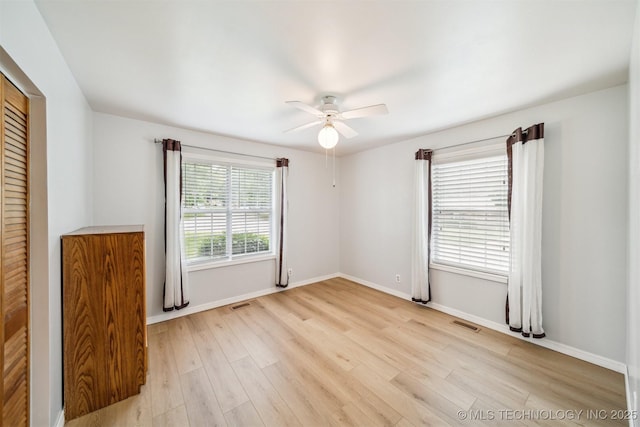 4262 E 24th Pl, Tulsa, OK 74114 - spare room with a ceiling fan and light wood finished floors
