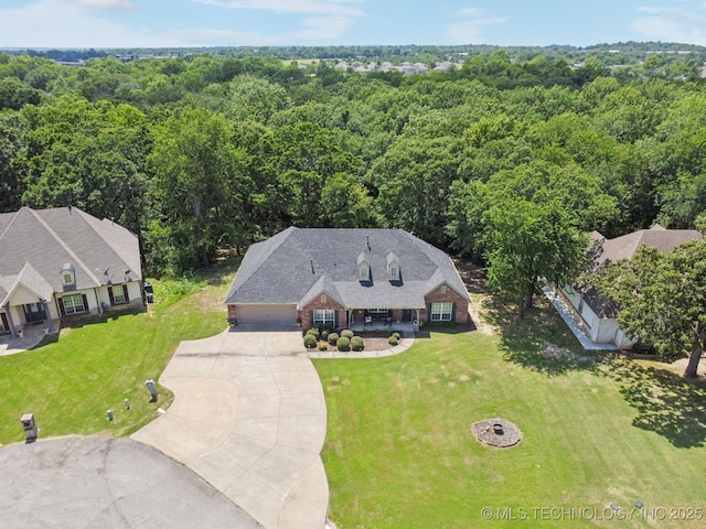 25070 S Red Oak Dr, Claremore, OK 74019 - view from above of property with a heavily wooded area