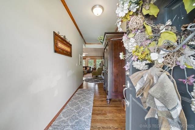 25070 S Red Oak Dr, Claremore, OK 74019 - foyer with crown molding and wood finished floors