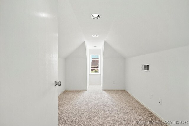 13718 S 262nd E Ave, Coweta, OK 74429 - additional living space with vaulted ceiling, light carpet, and recessed lighting