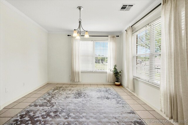 13718 S 262nd E Ave, Coweta, OK 74429 - tiled spare room featuring crown molding and healthy amount of natural light