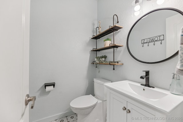 200 N Redwood Ct, Broken Arrow, OK 74012 - half bath with vanity and marble finish flooring