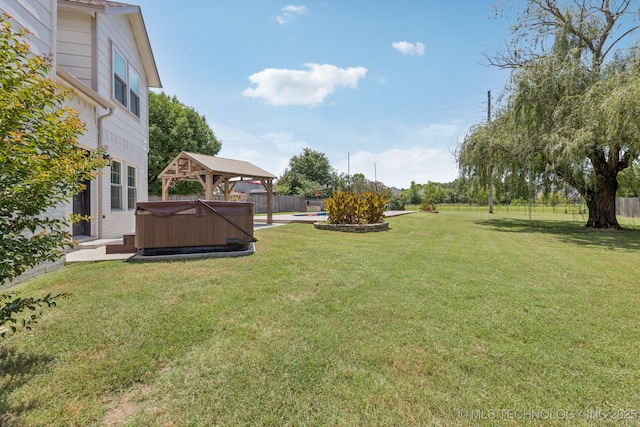 200 N Redwood Ct, Broken Arrow, OK 74012 - view of yard featuring a hot tub and a gazebo
