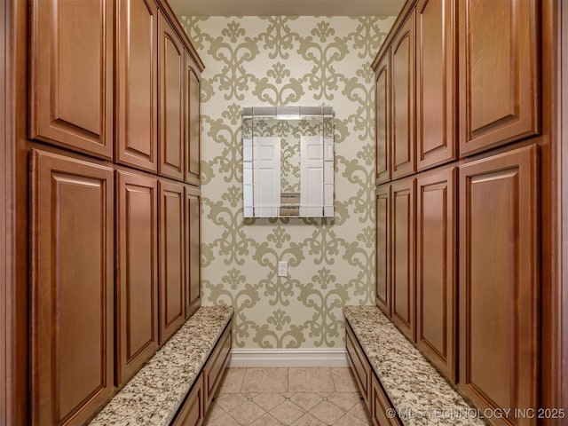 34159 E 698th Rd, Wagoner, OK 74467 - mudroom featuring wallpapered walls and light tile patterned floors