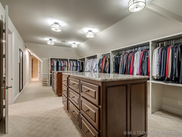 34159 E 698th Rd, Wagoner, OK 74467 - spacious closet featuring light colored carpet and vaulted ceiling