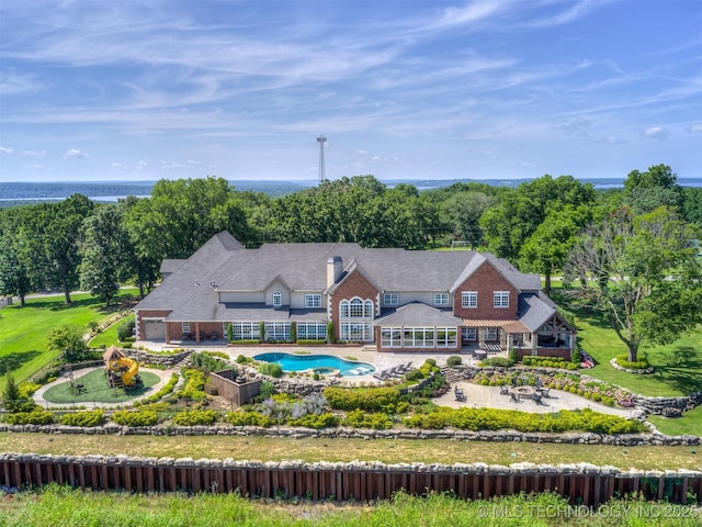 34159 E 698th Rd, Wagoner, OK 74467 - view from above of property featuring a pool area