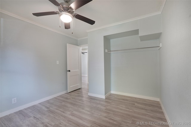 6240 E Latimer Pl, Tulsa, OK 74115 - unfurnished bedroom with ornamental molding, wood finished floors, and a ceiling fan