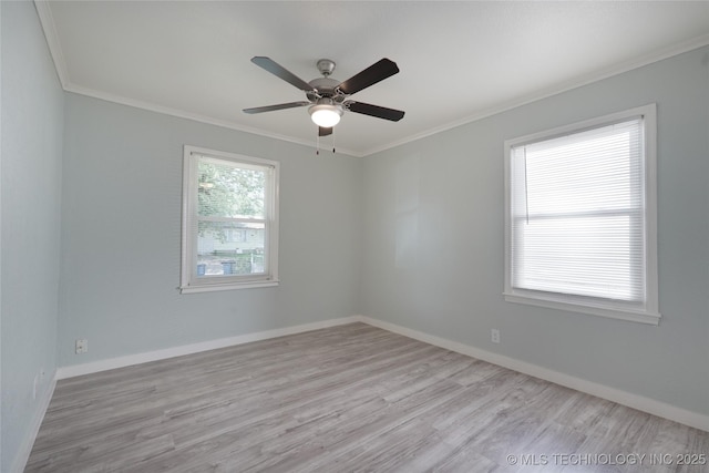 6240 E Latimer Pl, Tulsa, OK 74115 - empty room featuring crown molding, wood finished floors, and a ceiling fan
