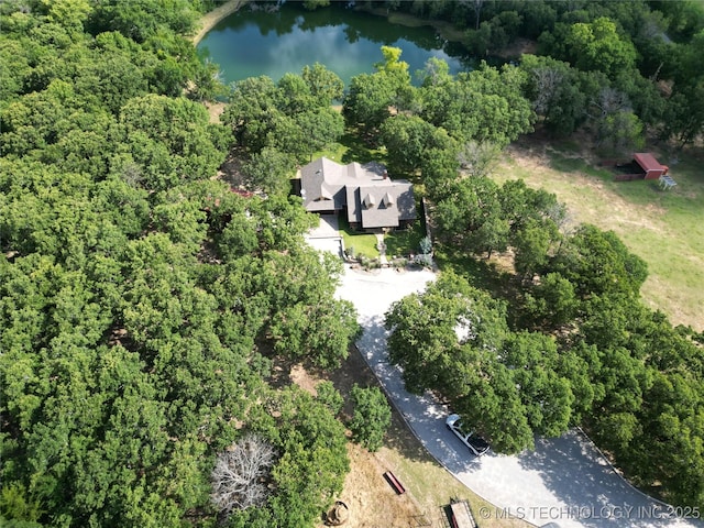 6166 Hedges St, Ardmore, OK 73401 - aerial view of property's location featuring a nearby body of water and a heavily wooded area