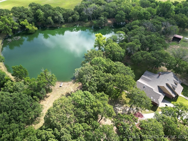 6166 Hedges St, Ardmore, OK 73401 - view from above of property with a large body of water