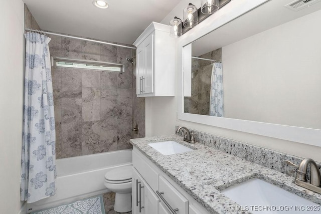 8337 N 149th E Ave, Owasso, OK 74055 - full bath with shower / bath combo with shower curtain, double vanity, and recessed lighting