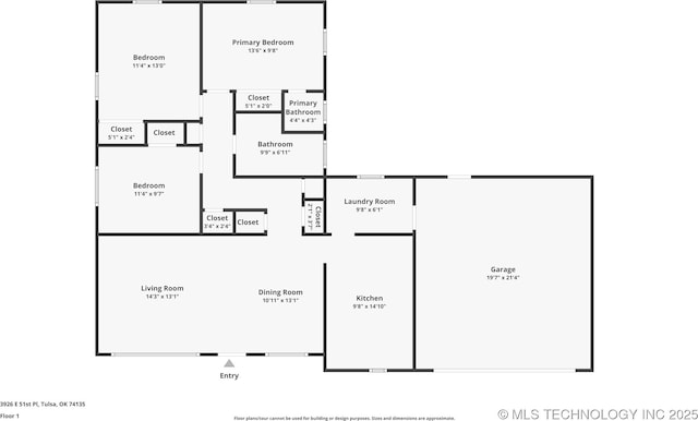 3926 E 51st Pl, Tulsa, OK 74135 - view of property floor plan