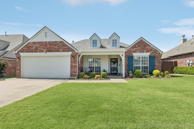 1014 W 120th St S, Jenks, OK 74037 - view of front facade with an attached garage, concrete driveway, roof with shingles, and brick siding