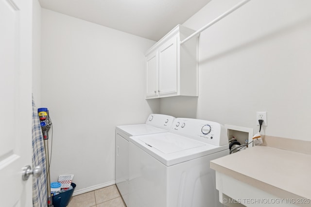 1014 W 120th St S, Jenks, OK 74037 - laundry room featuring cabinet space, separate washer and dryer, and light tile patterned floors
