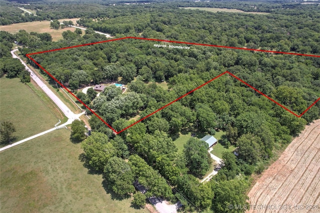 18251 145th W Ave, Sapulpa, OK 74066 - overview of rural landscape with property parcel outlined