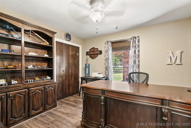 18251 145th W Ave, Sapulpa, OK 74066 - office featuring ceiling fan and dark wood-style floors