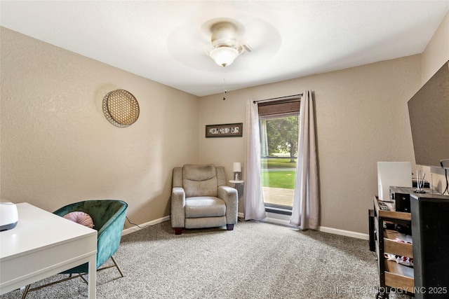 18251 145th W Ave, Sapulpa, OK 74066 - carpeted office space featuring a ceiling fan and a textured wall