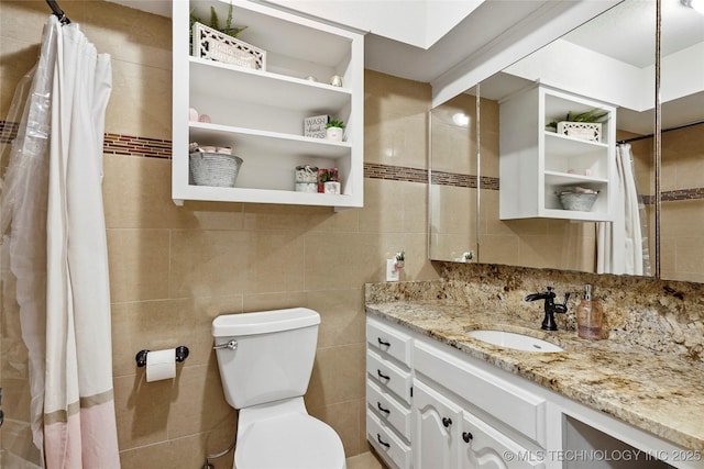18251 145th W Ave, Sapulpa, OK 74066 - full bath featuring tile walls, vanity, tiled shower, and tasteful backsplash