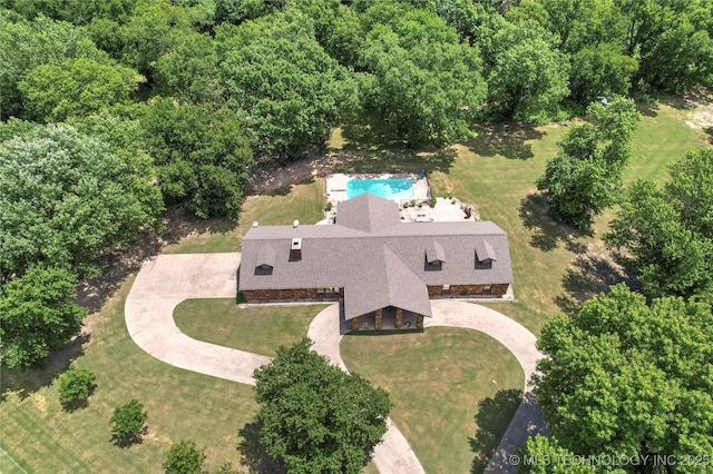 18251 145th W Ave, Sapulpa, OK 74066 - aerial view of property and surrounding area featuring a pool and a forest