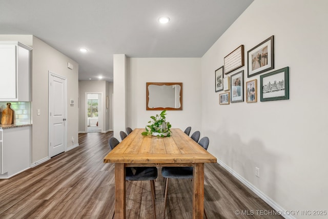 7245 E 154th St S, Bixby, OK 74008 - dining area featuring dark wood-style floors and recessed lighting